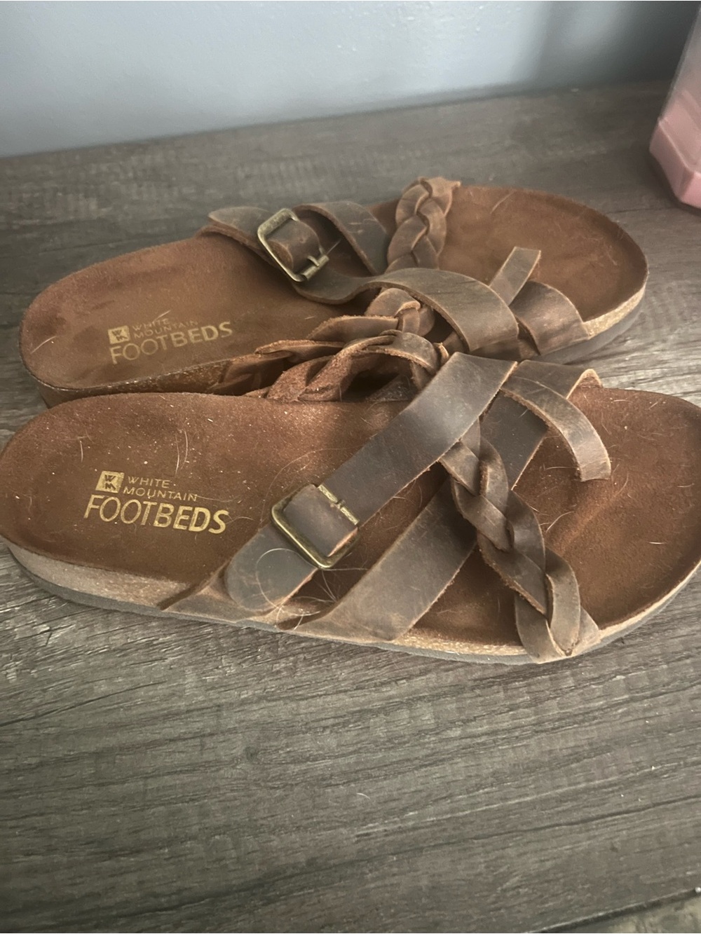 White Mountain Brown Braided Strap Kids Sandals